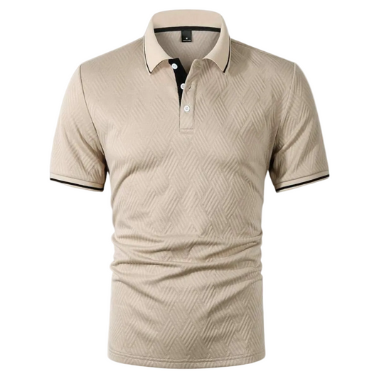 Luca | Textured Contrast Trim Polo Shirt