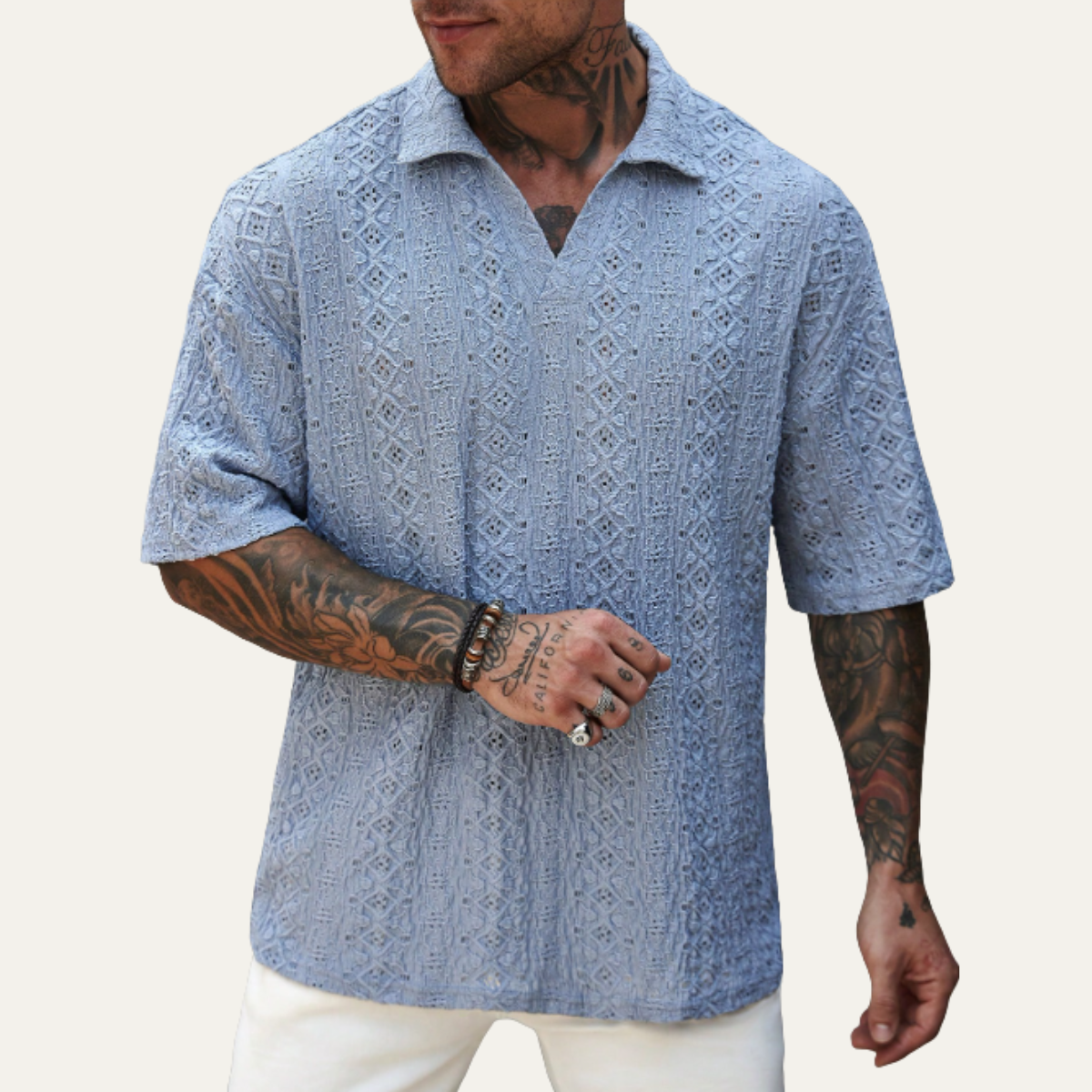 Luca | Premium Crochet Knit Polo Shirt
