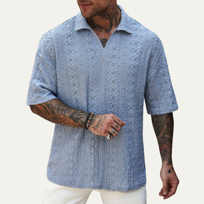 Luca | Premium Crochet Knit Polo Shirt