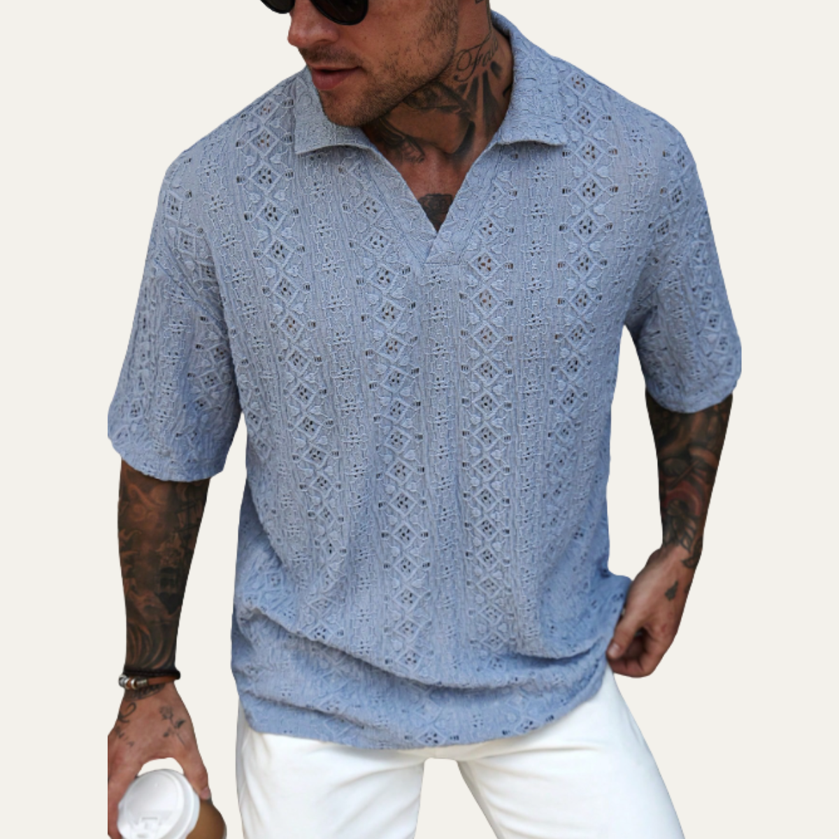 Luca | Premium Crochet Knit Polo Shirt