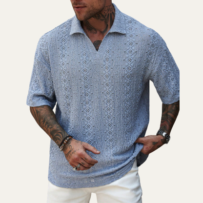Luca | Premium Crochet Knit Polo Shirt