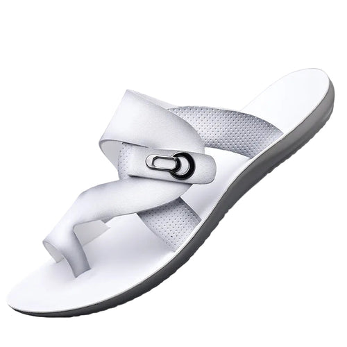 Jaxon | Luxe Crossover Thong Sandals with Metal Buckle