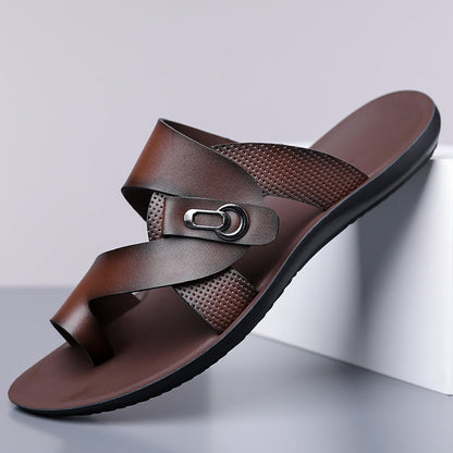 Jaxon | Luxe Crossover Thong Sandals with Metal Buckle
