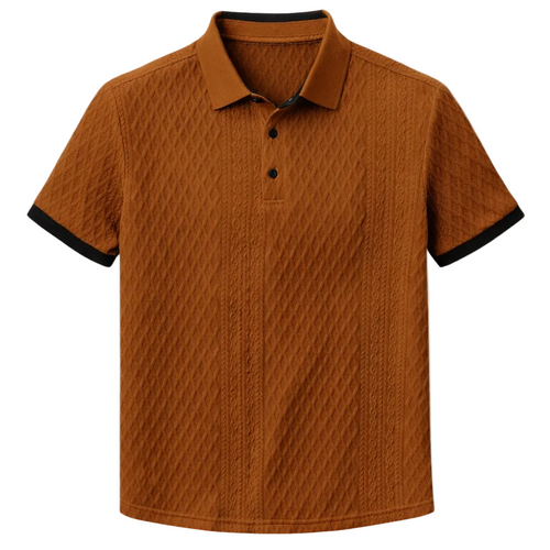 Luca | Diamond Knit Polo Shirt with Black Trim