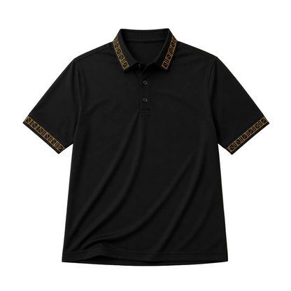 Leo | Geometric Trim Polo Shirt