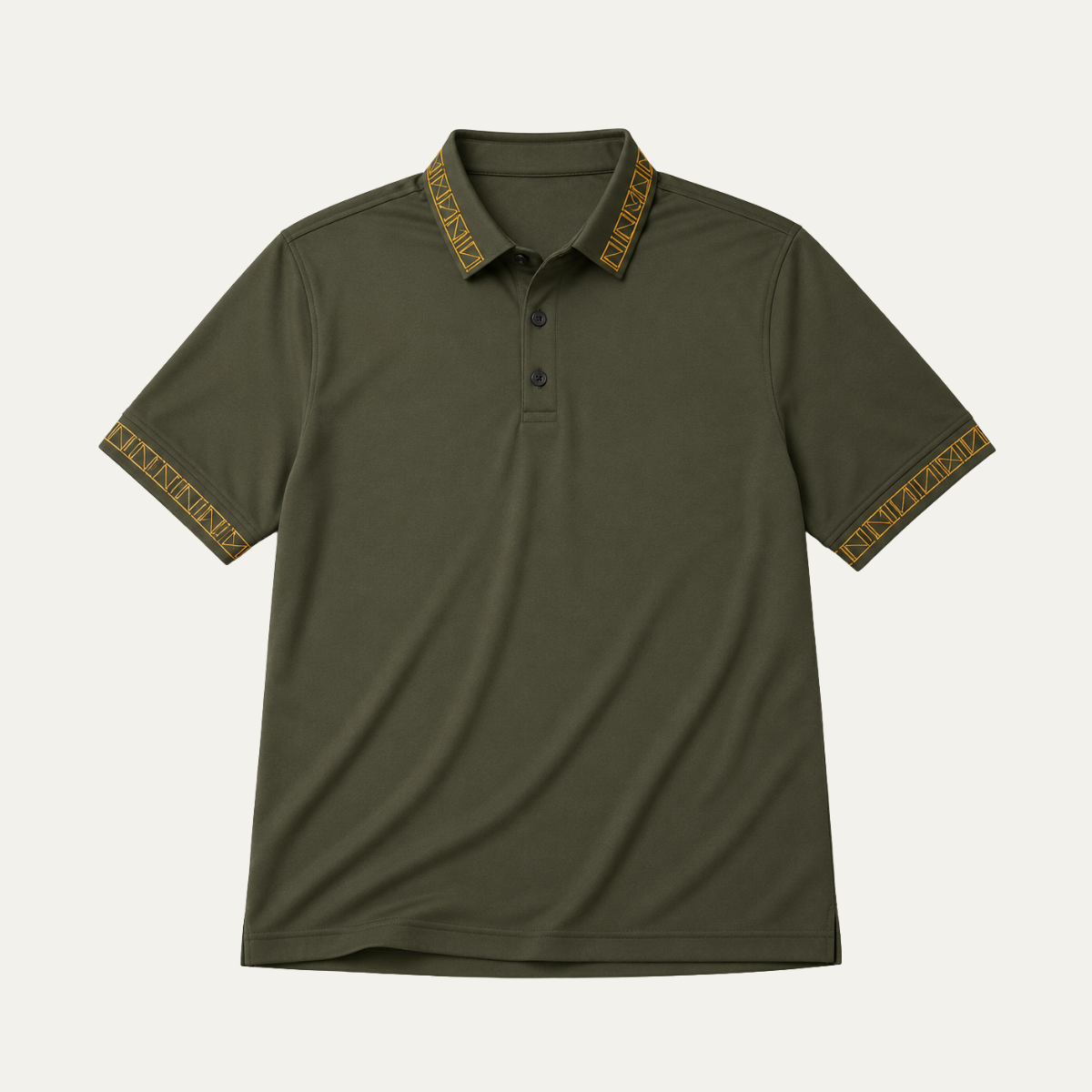 Leo | Geometric Trim Polo Shirt