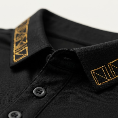 Leo | Geometric Trim Polo Shirt