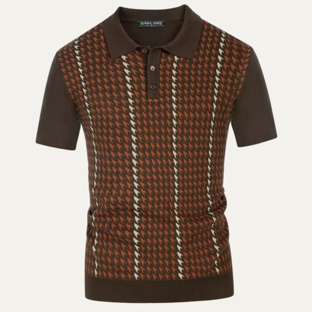 Jasper | Houndstooth Knit Polo Shirt