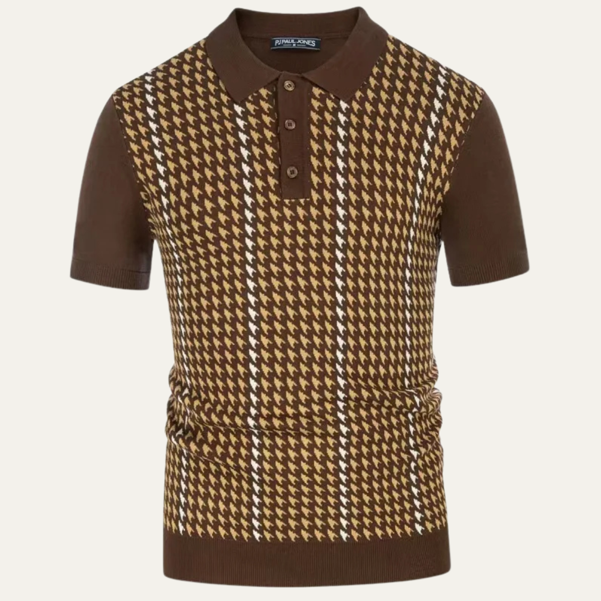 Jasper | Houndstooth Knit Polo Shirt