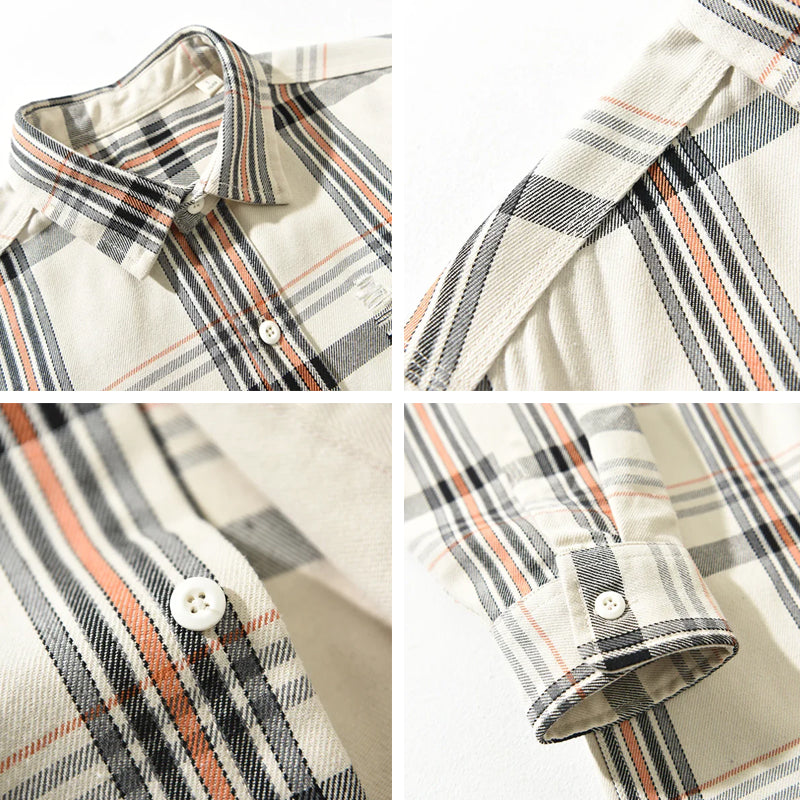 Luca | Tailored Plaid Button-Up Shirt with Dual Chest Pockets