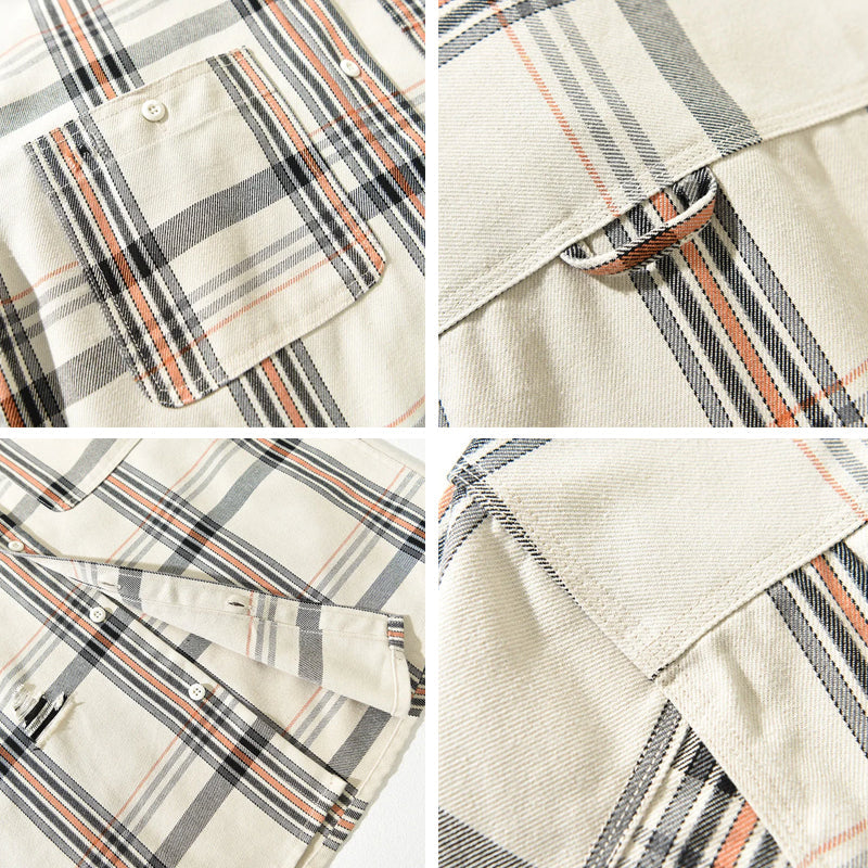 Luca | Tailored Plaid Button-Up Shirt with Dual Chest Pockets