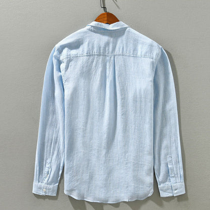 Leo | Textured Long Sleeve Button-Up Shirt with Chest Pocket