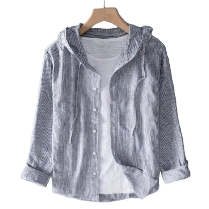 Luca | Tailored Long Sleeve Button-Up Shirt with Hood