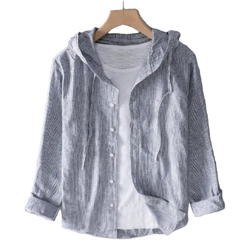 Luca | Tailored Long Sleeve Button-Up Shirt with Hood