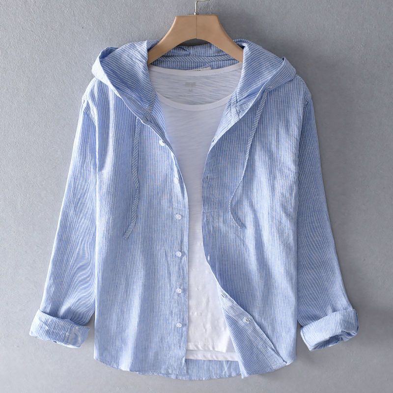 Luca | Tailored Long Sleeve Button-Up Shirt with Hood