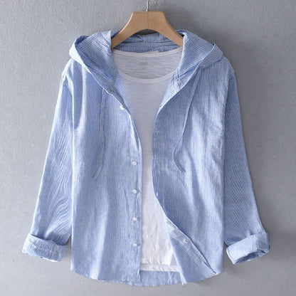 Luca | Tailored Long Sleeve Button-Up Shirt with Hood