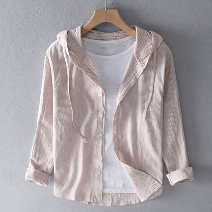 Luca | Tailored Long Sleeve Button-Up Shirt with Hood