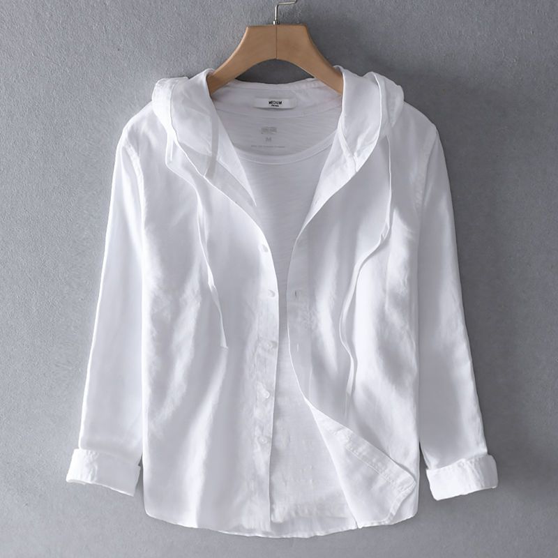 Luca | Tailored Long Sleeve Button-Up Shirt with Hood