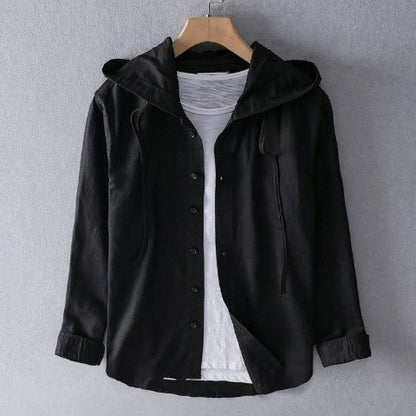 Luca | Tailored Long Sleeve Button-Up Shirt with Hood