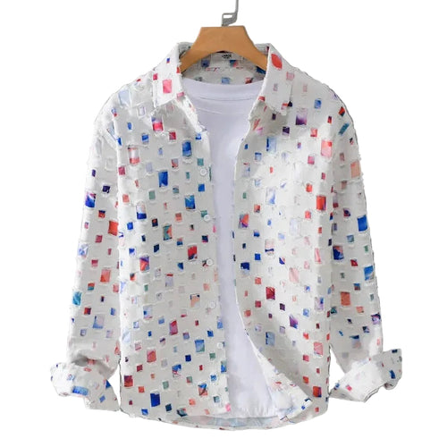 Luca | Multicolor Patterned Long Sleeve Button-Up Shirt