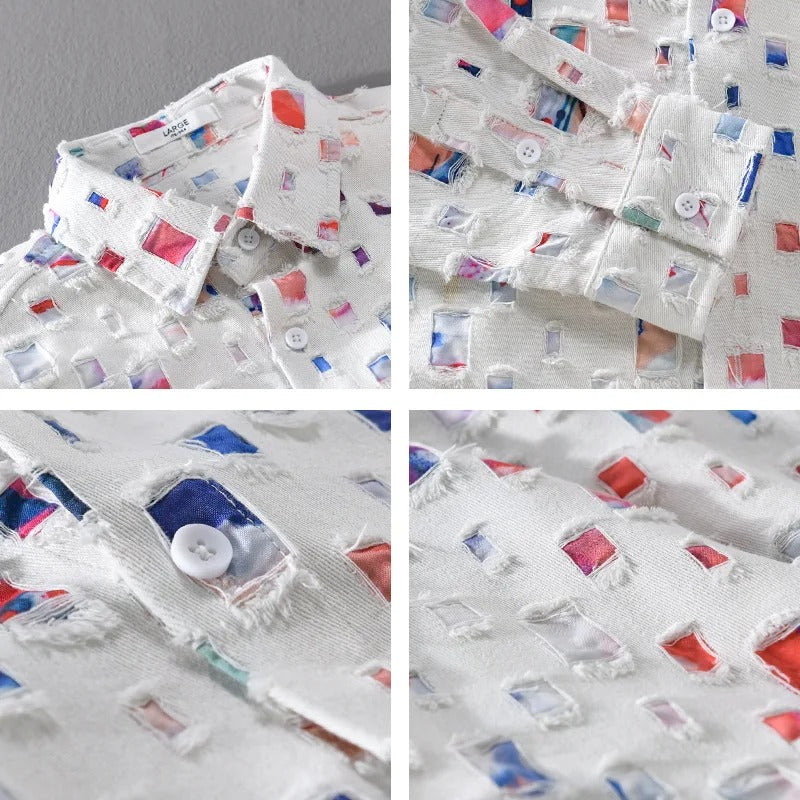 Luca | Multicolor Patterned Long Sleeve Button-Up Shirt