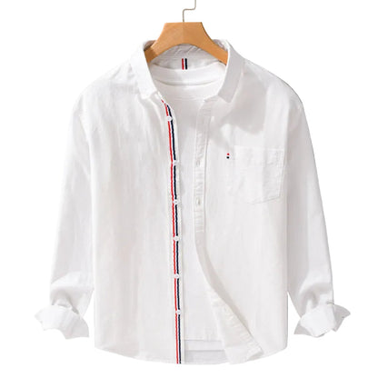 Luca | Tailored Long Sleeve Button-Up Shirt with Stripe Detail
