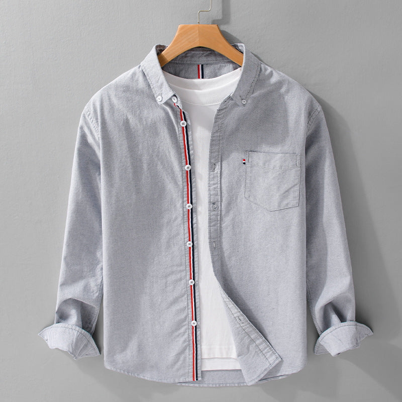 Luca | Tailored Long Sleeve Button-Up Shirt with Stripe Detail