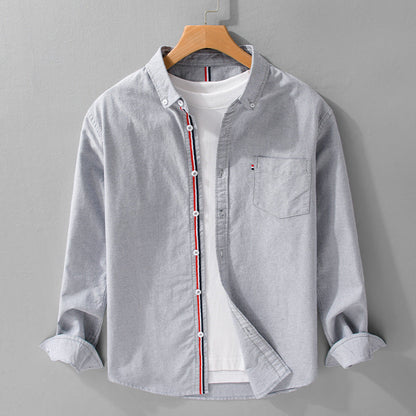 Luca | Tailored Long Sleeve Button-Up Shirt with Stripe Detail