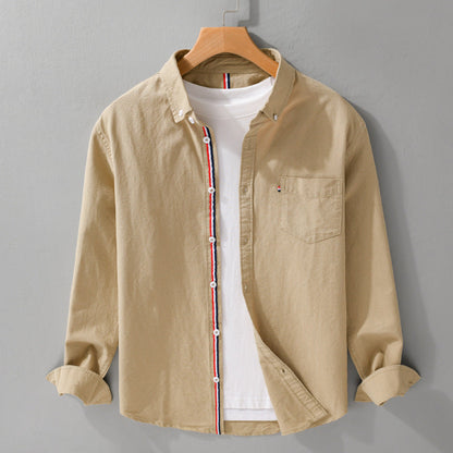 Luca | Tailored Long Sleeve Button-Up Shirt with Stripe Detail