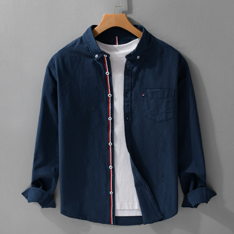 Luca | Tailored Long Sleeve Button-Up Shirt with Stripe Detail