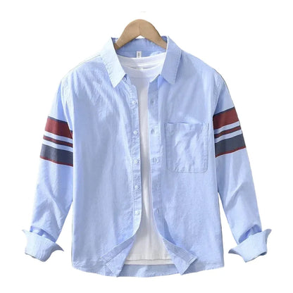 Jasper | Modern Long Sleeve Button-Up Shirt with Stripe Detail