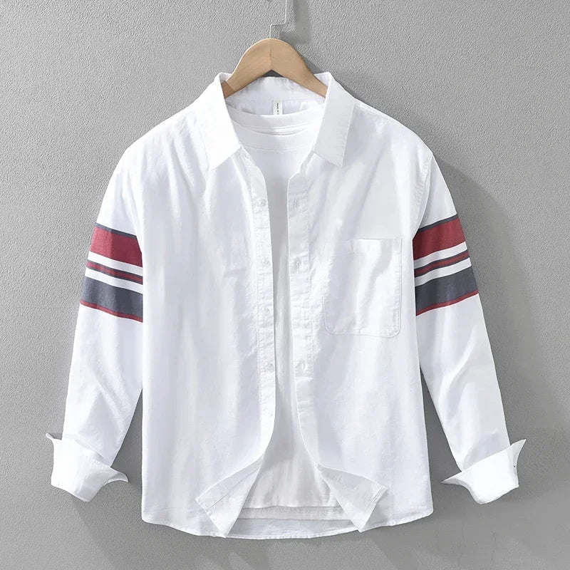 Jasper | Modern Long Sleeve Button-Up Shirt with Stripe Detail
