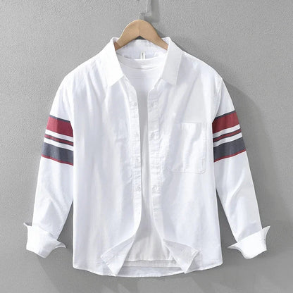 Jasper | Modern Long Sleeve Button-Up Shirt with Stripe Detail