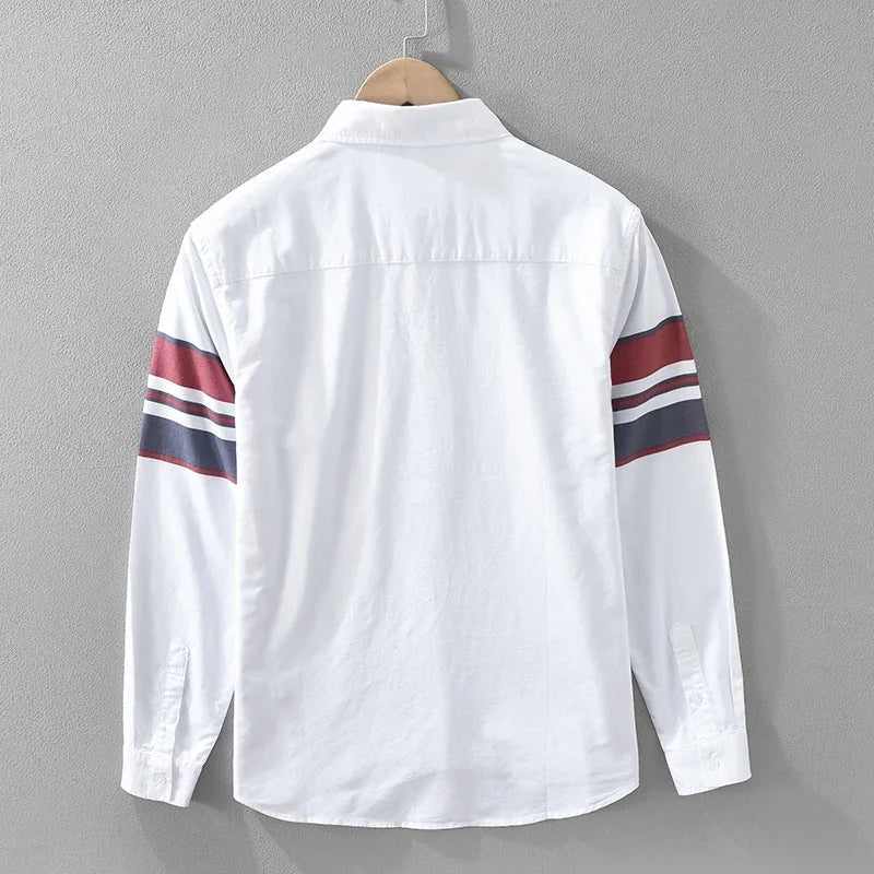 Jasper | Modern Long Sleeve Button-Up Shirt with Stripe Detail