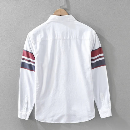 Jasper | Modern Long Sleeve Button-Up Shirt with Stripe Detail