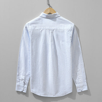 Julian | Tailored Long Sleeve Button-Up with Vertical Stripes