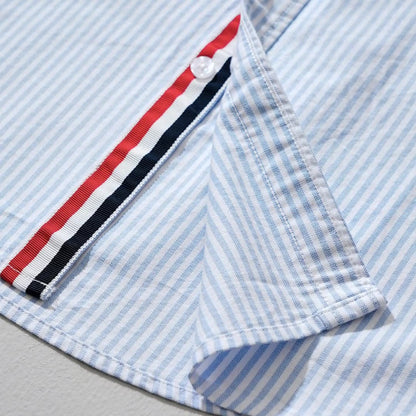 Julian | Tailored Long Sleeve Button-Up with Vertical Stripes