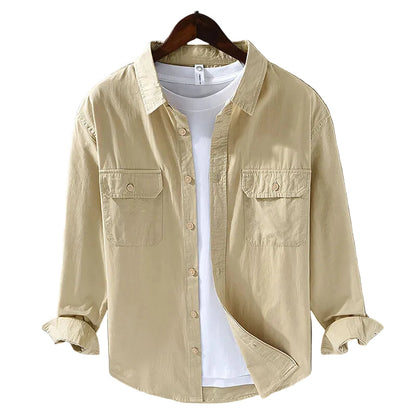 Luca | Tailored Long Sleeve Button-Up Shirt with Dual Chest Pockets