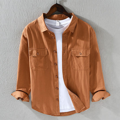 Luca | Tailored Long Sleeve Button-Up Shirt with Dual Chest Pockets