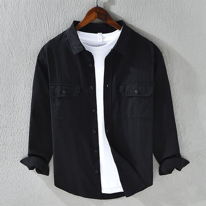 Luca | Tailored Long Sleeve Button-Up Shirt with Dual Chest Pockets