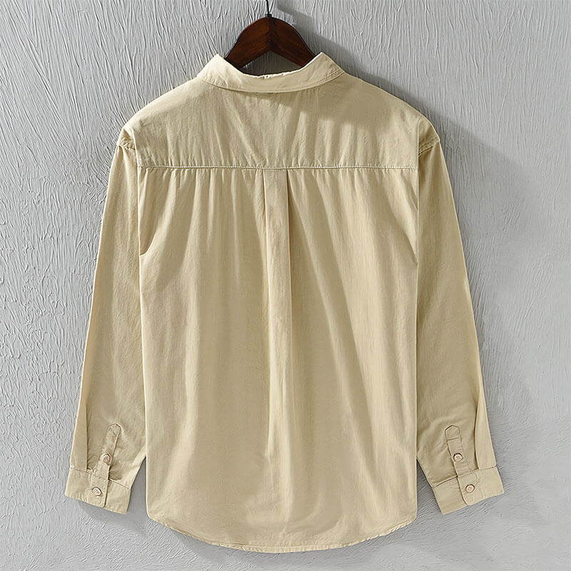 Luca | Tailored Long Sleeve Button-Up Shirt with Dual Chest Pockets