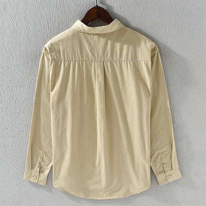 Luca | Tailored Long Sleeve Button-Up Shirt with Dual Chest Pockets