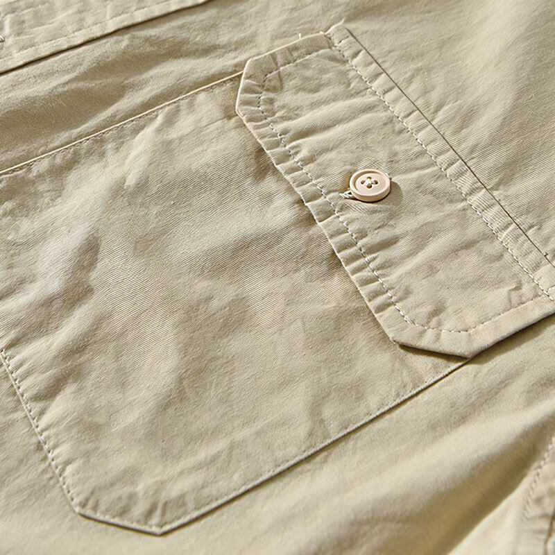 Luca | Tailored Long Sleeve Button-Up Shirt with Dual Chest Pockets