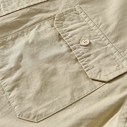 Luca | Tailored Long Sleeve Button-Up Shirt with Dual Chest Pockets