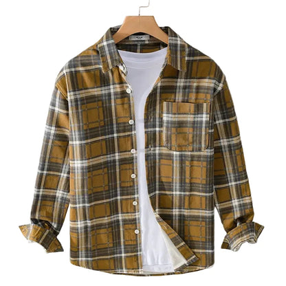 Luca | Tailored Long Sleeve Plaid Shirt with Chest Pocket