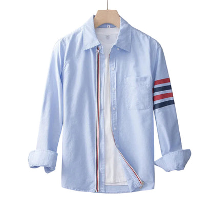 Luca | Striped Long Sleeve Zip-Up Shirt