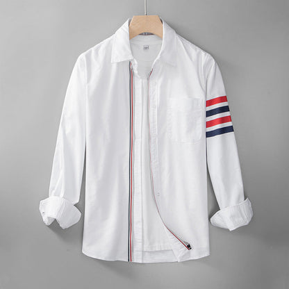 Luca | Striped Long Sleeve Zip-Up Shirt