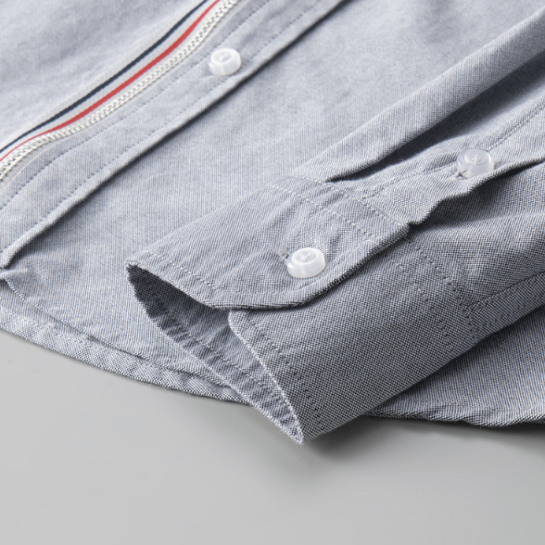 Luca | Striped Long Sleeve Zip-Up Shirt
