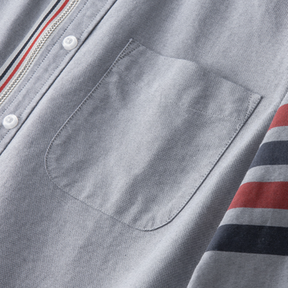 Luca | Striped Long Sleeve Zip-Up Shirt