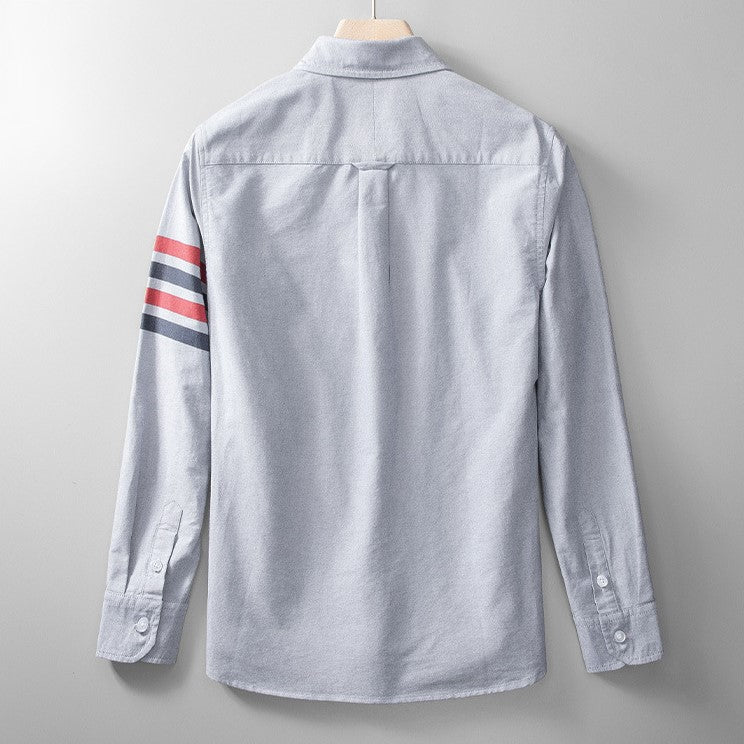 Luca | Striped Long Sleeve Zip-Up Shirt